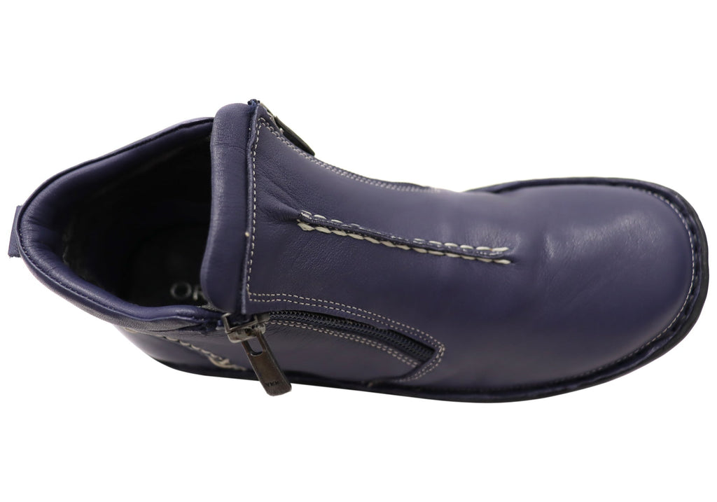 Luna Womens European Comfort Leather Ankle Boots