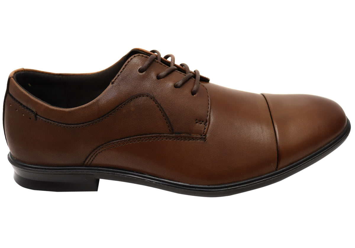 Cain Mens Wide Fit Comfort Leather Lace Up Dress Shoes