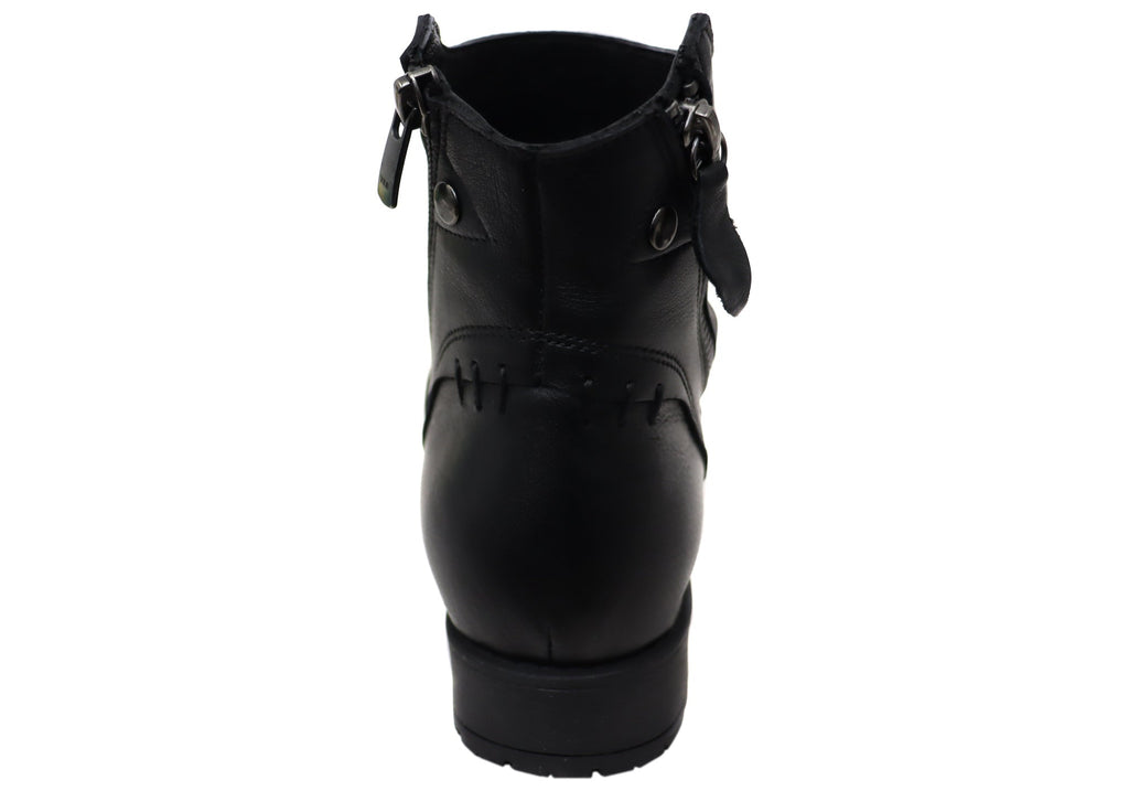 Castle Womens European Comfortable Leather Ankle Boots