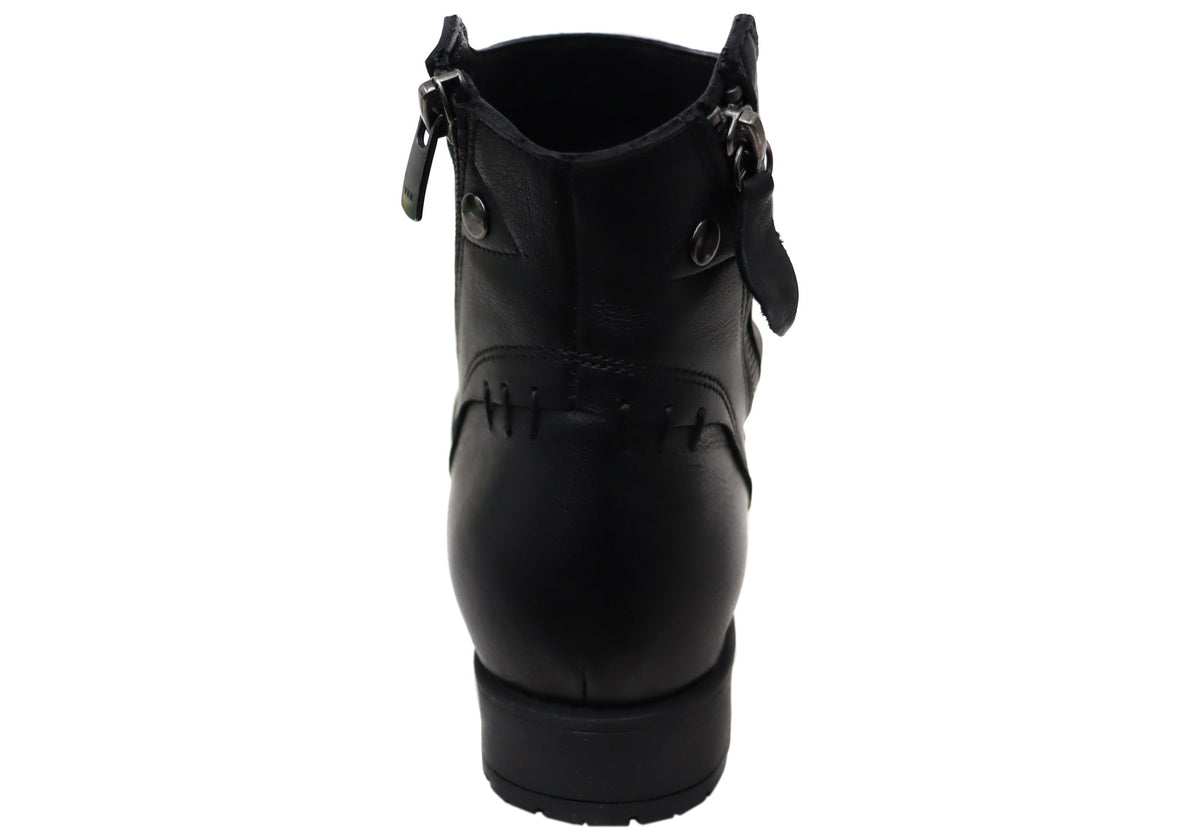 Castle Womens European Comfortable Leather Ankle Boots