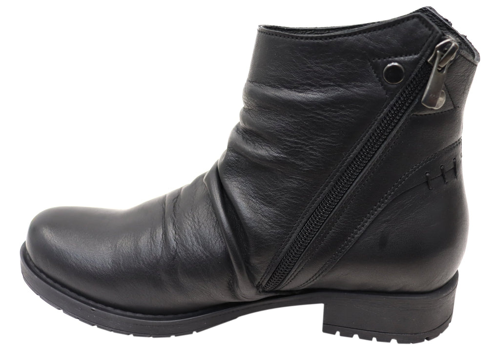 Castle Womens European Comfortable Leather Ankle Boots