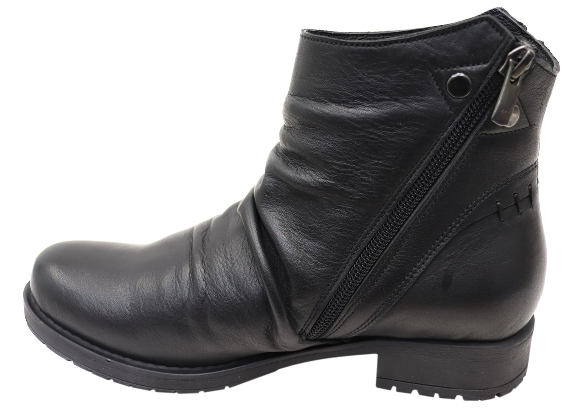 Castle Womens European Comfortable Leather Ankle Boots