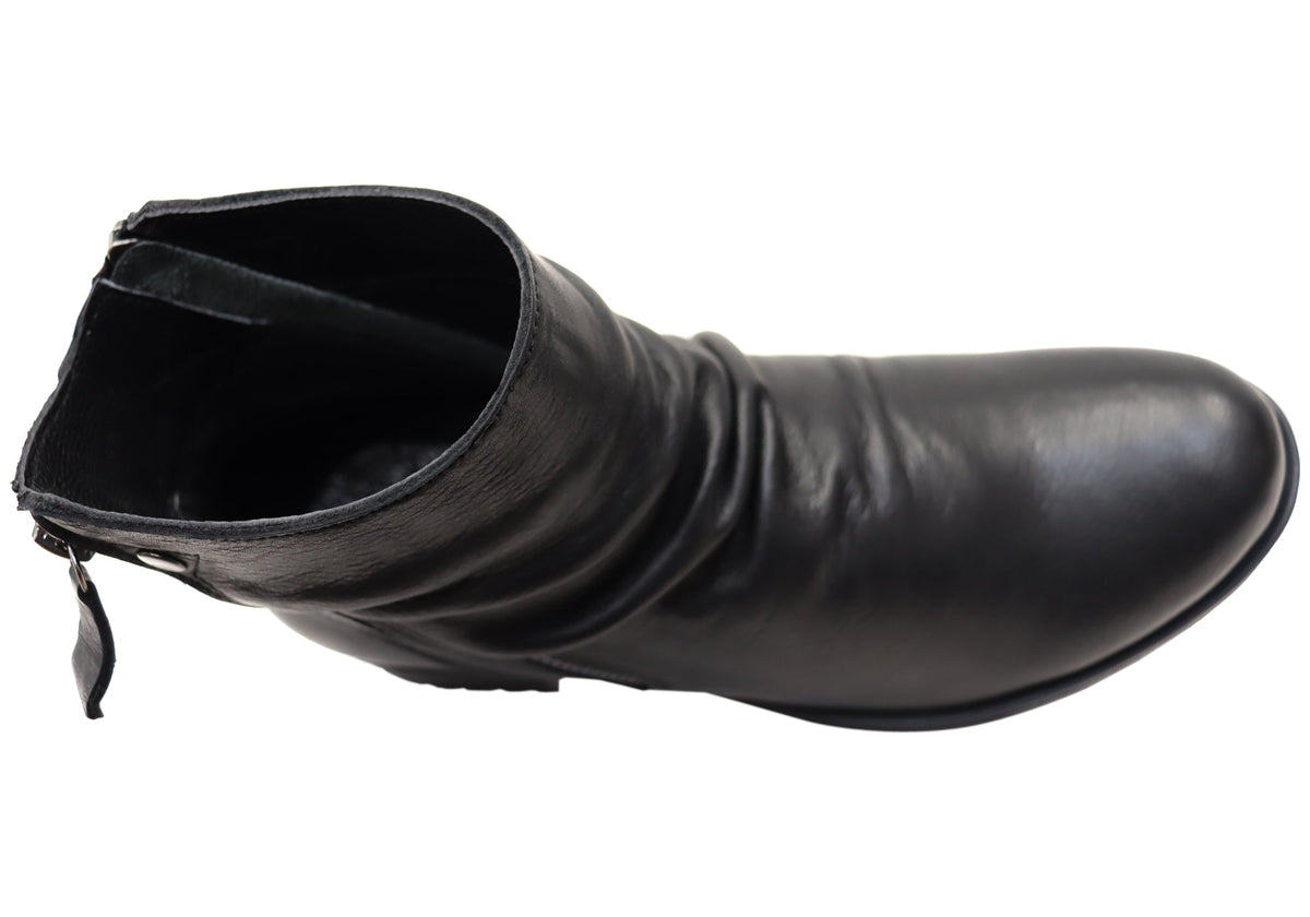 Castle Womens European Comfortable Leather Ankle Boots