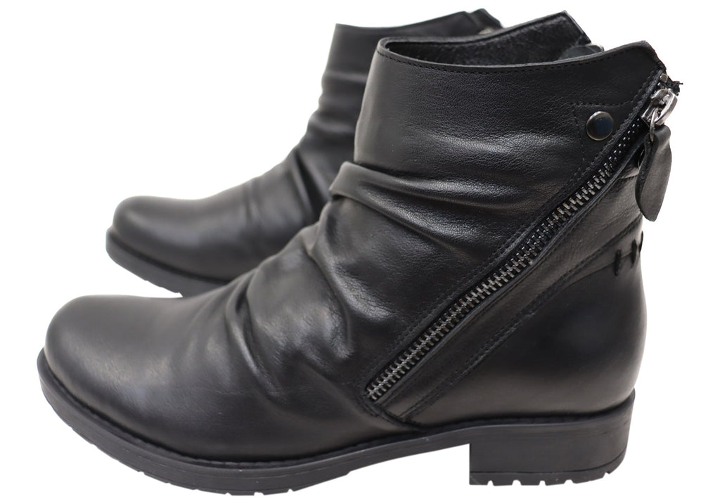 Castle Womens European Comfortable Leather Ankle Boots