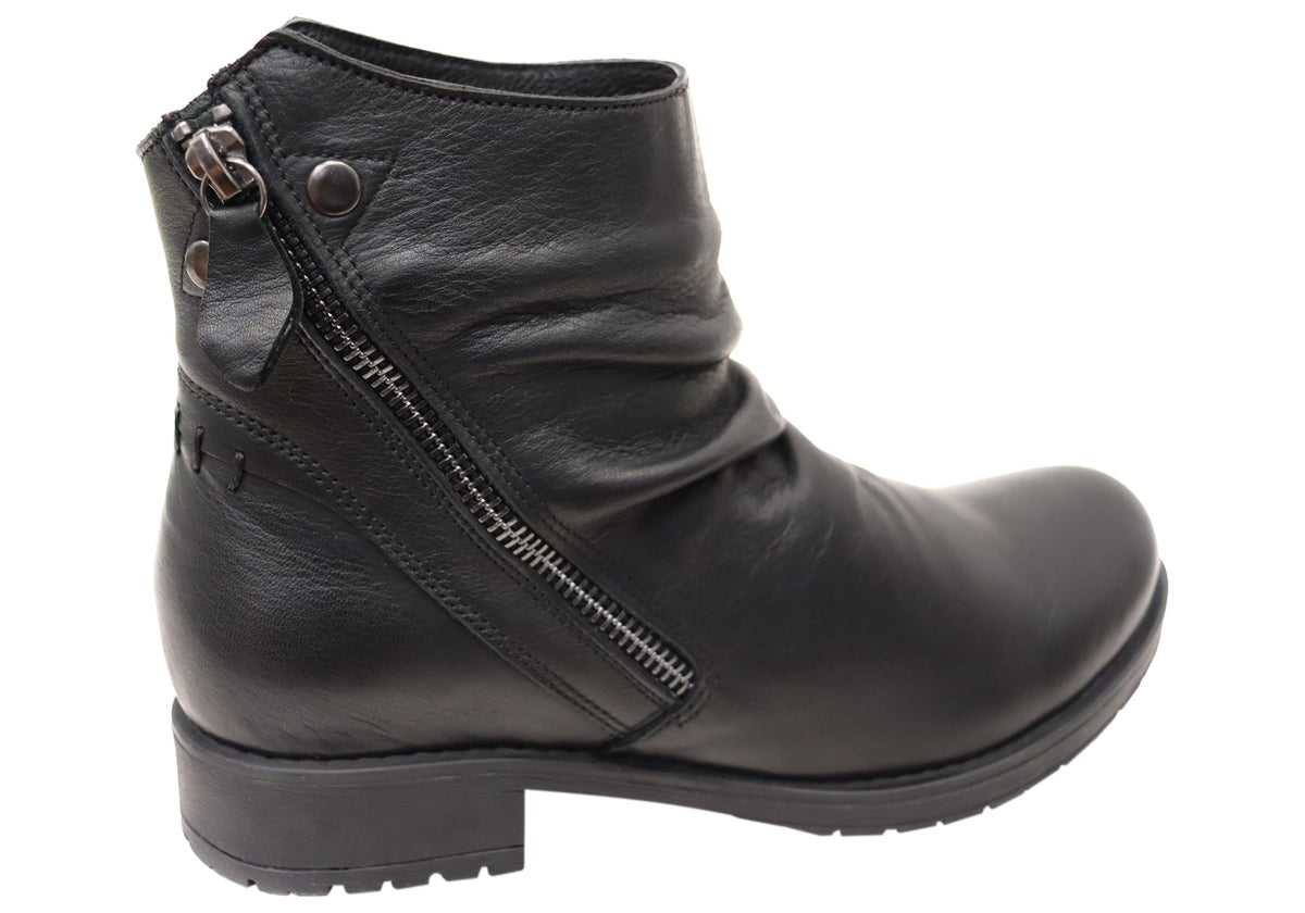 Castle Womens European Comfortable Leather Ankle Boots