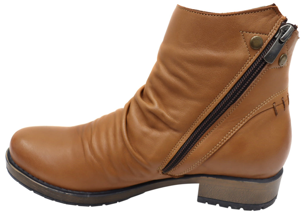 Castle Womens European Comfortable Leather Ankle Boots