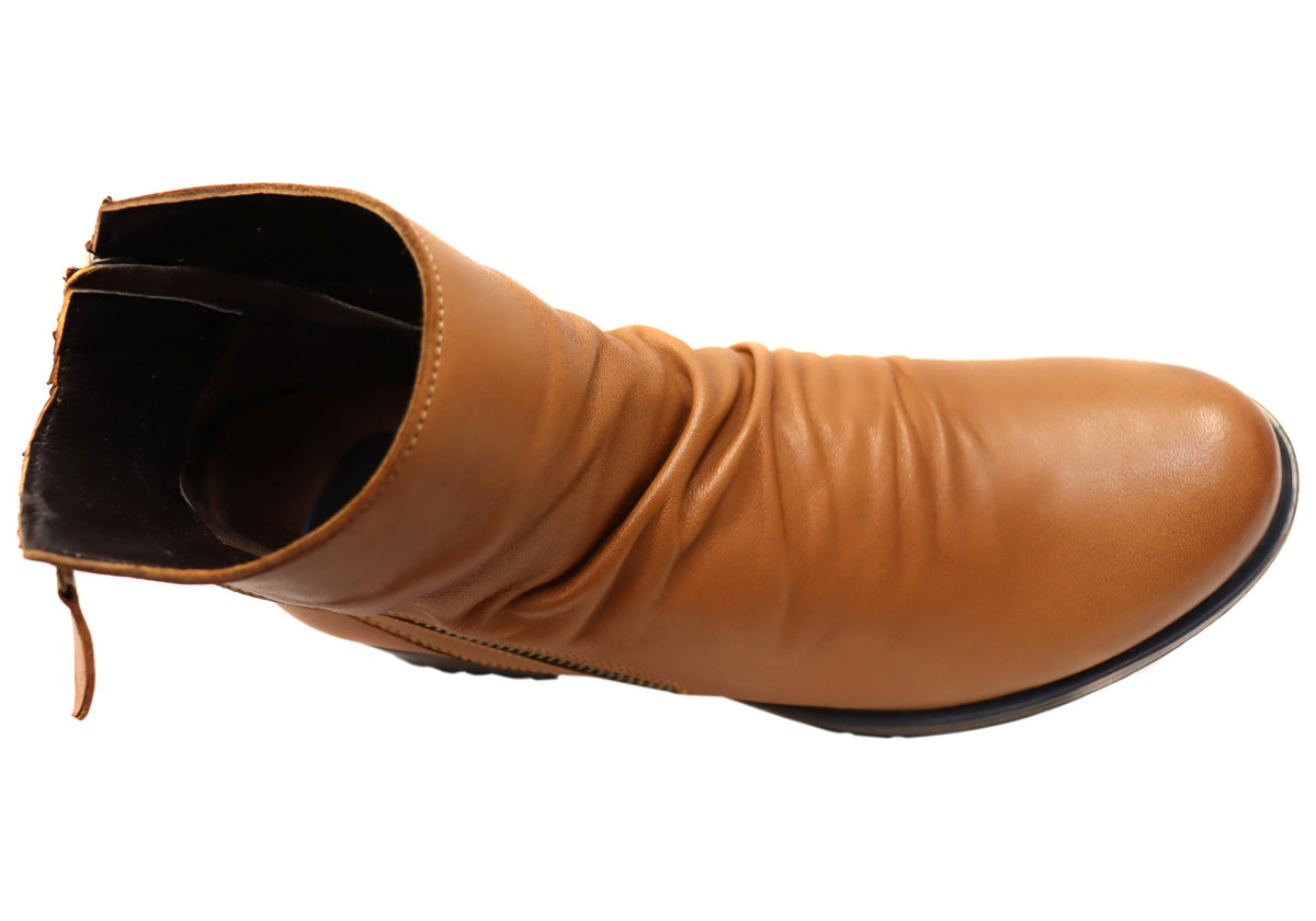 Castle Womens European Comfortable Leather Ankle Boots
