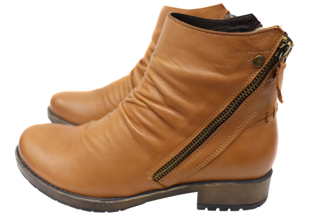 Castle Womens European Comfortable Leather Ankle Boots