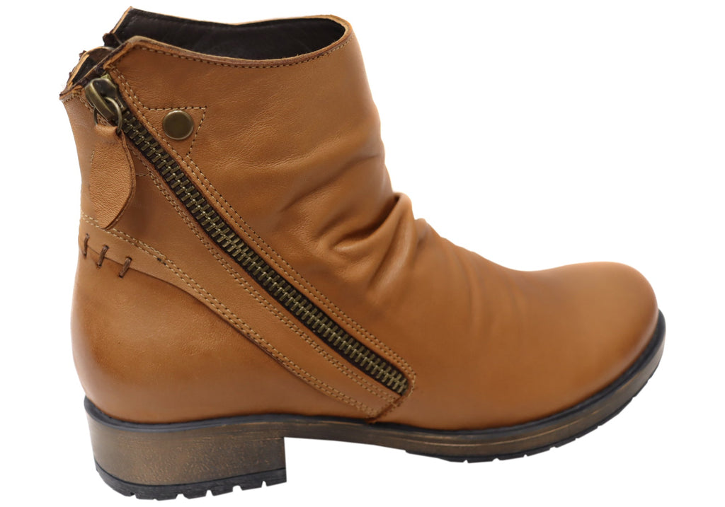Castle Womens European Comfortable Leather Ankle Boots