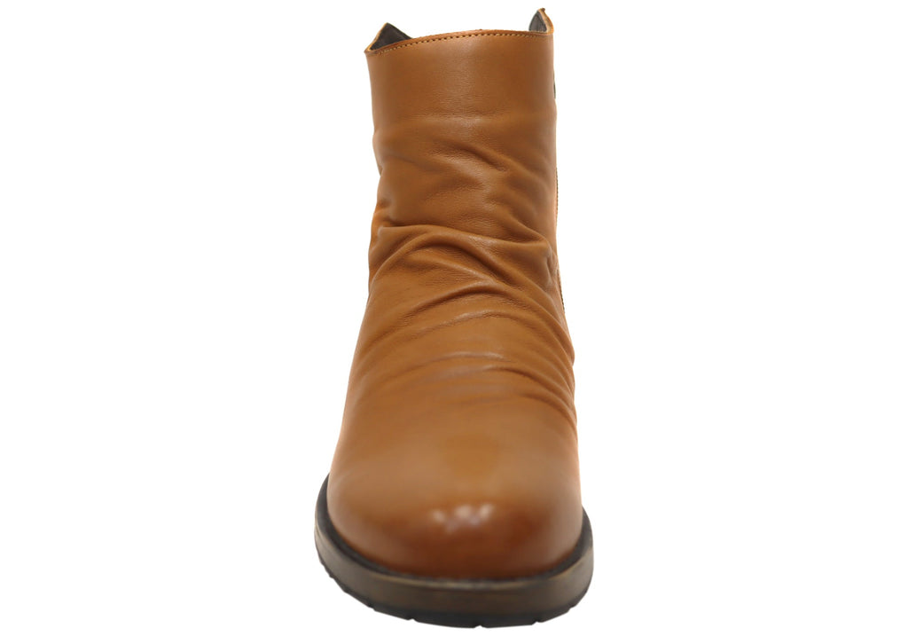 Castle Womens European Comfortable Leather Ankle Boots