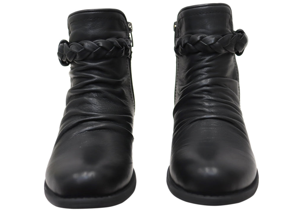 Devo Womens European Comfortable Leather Ankle Boots