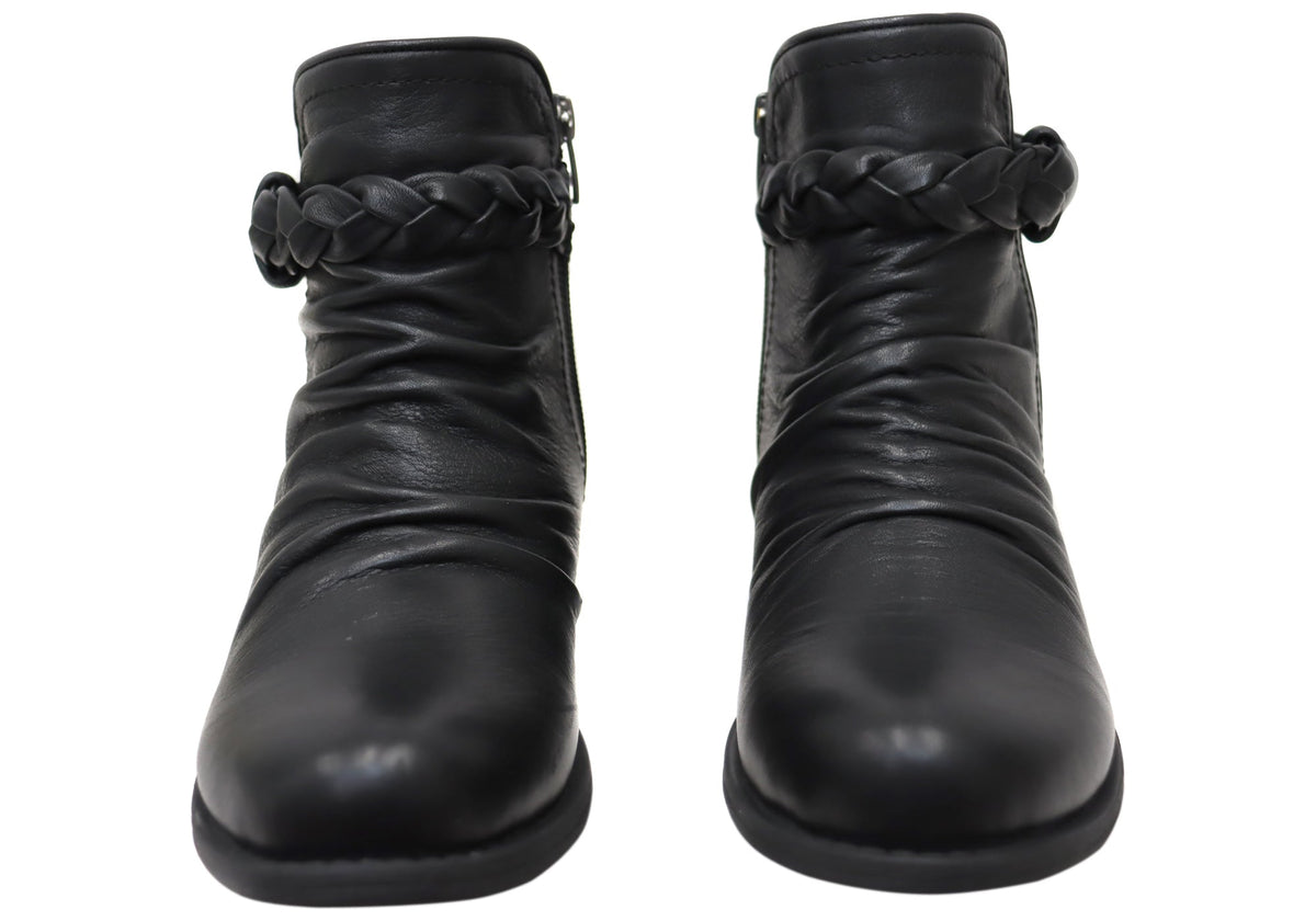 Devo Womens European Comfortable Leather Ankle Boots