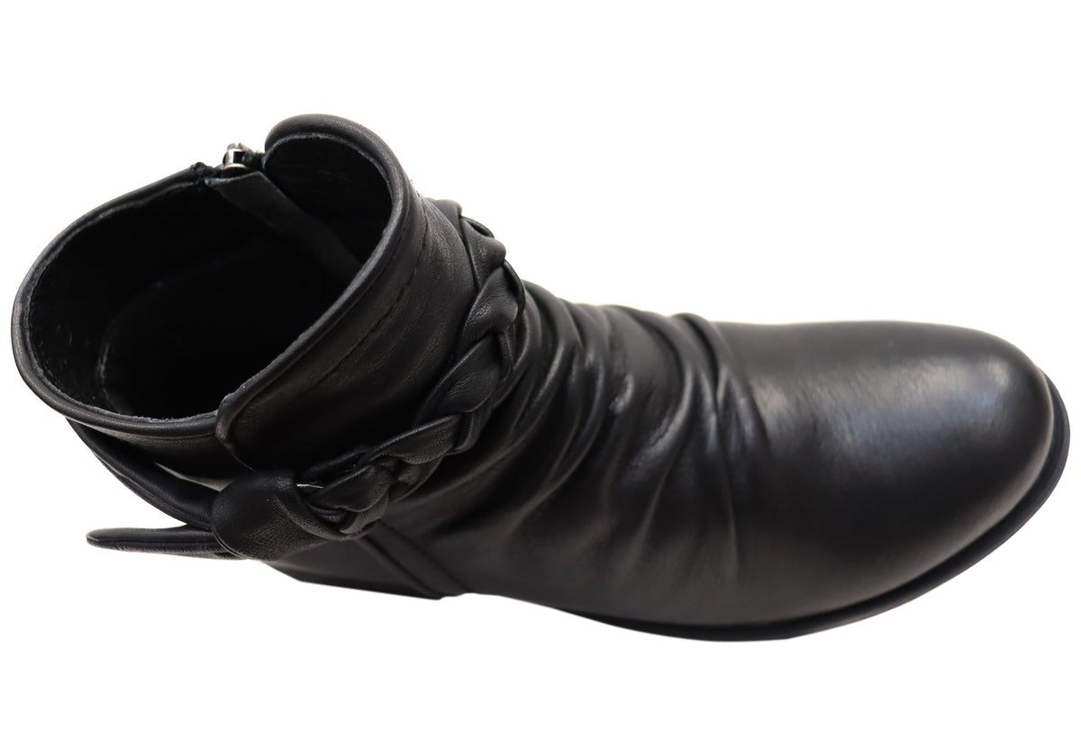 Devo Womens European Comfortable Leather Ankle Boots