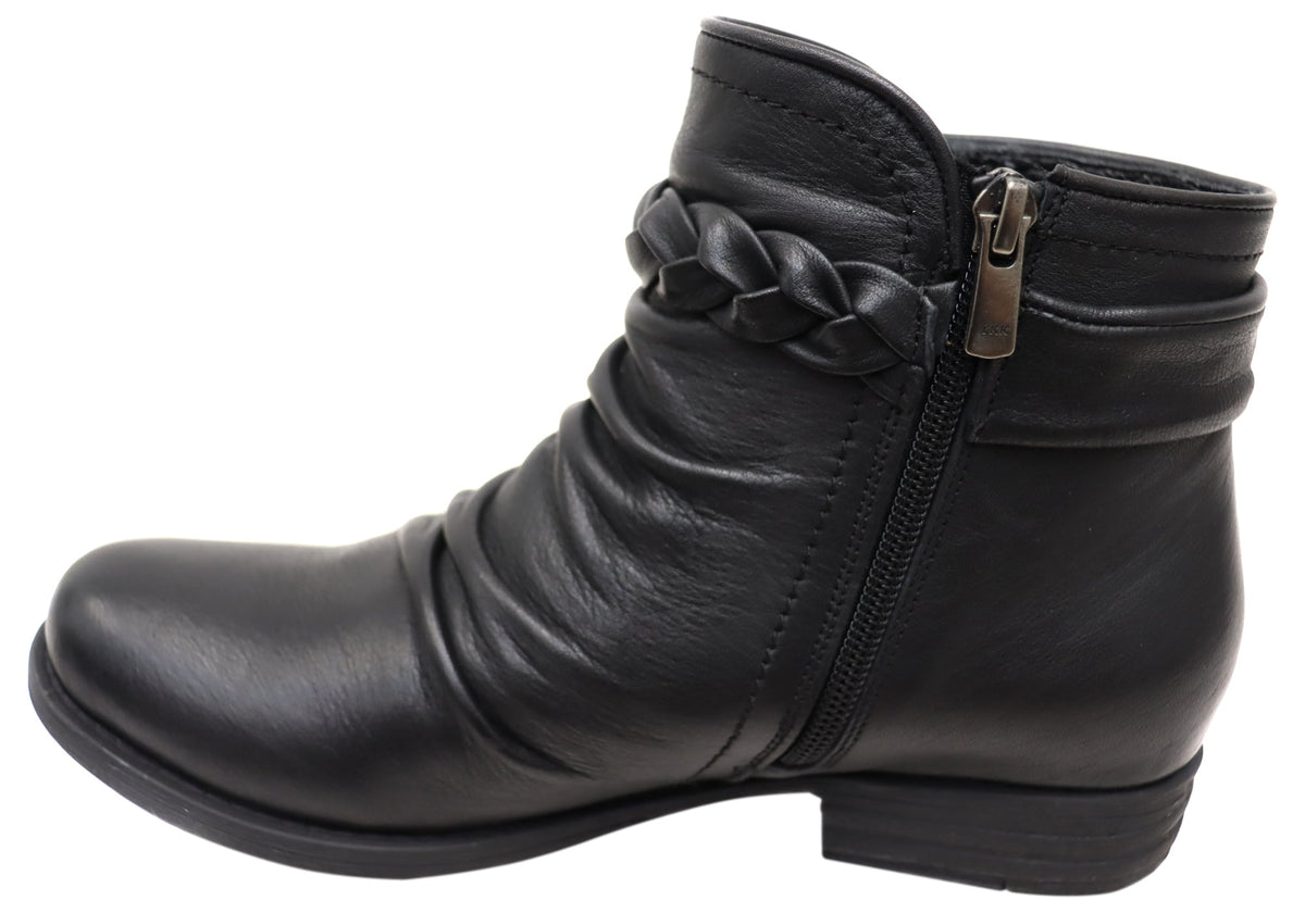 Devo Womens European Comfortable Leather Ankle Boots