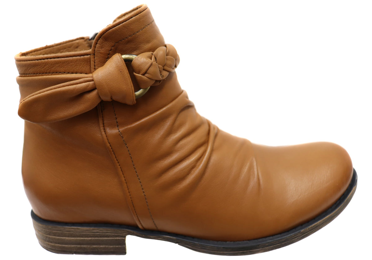 Devo Womens European Comfortable Leather Ankle Boots