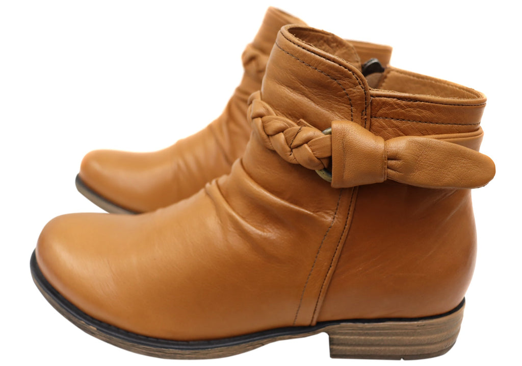 Devo Womens European Comfortable Leather Ankle Boots