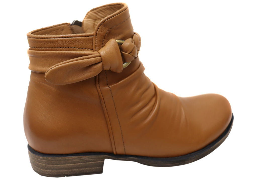 Devo Womens European Comfortable Leather Ankle Boots