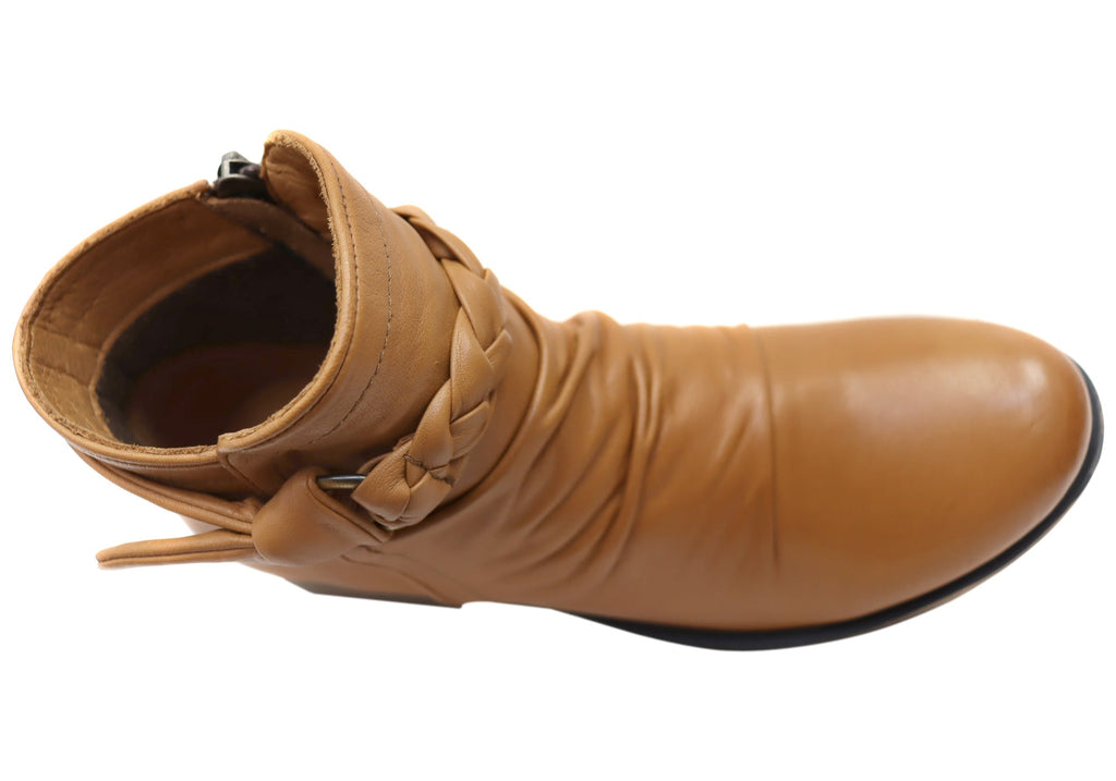 Devo Womens European Comfortable Leather Ankle Boots