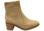 Superb Womens Leather Comfortable Mid Heel Ankle Boots
