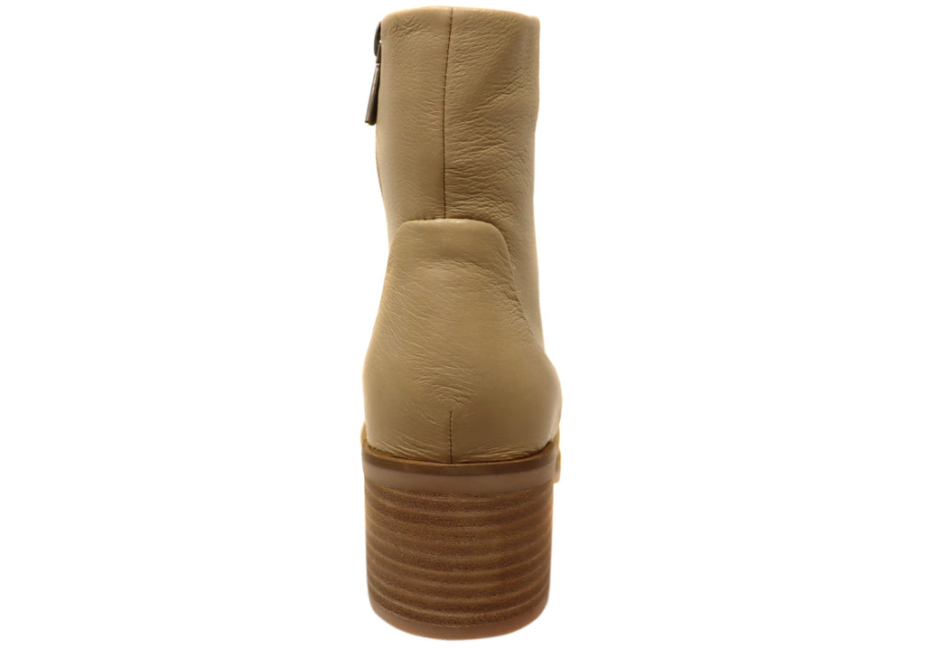 Superb Womens Leather Comfortable Mid Heel Ankle Boots