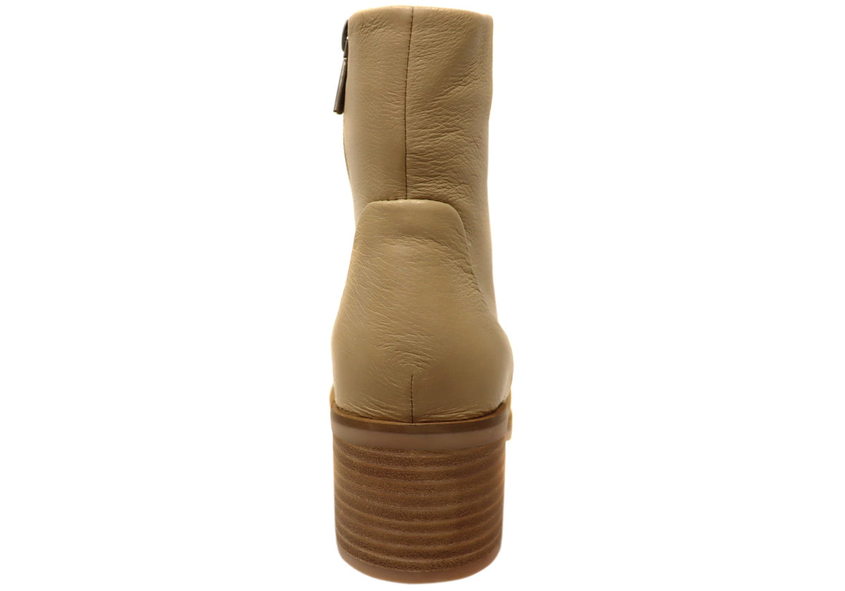 Superb Womens Leather Comfortable Mid Heel Ankle Boots