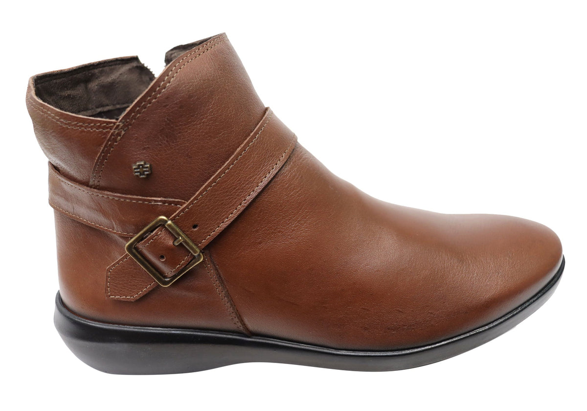 Pindera Womens Comfortable Leather Ankle Boots Made In Brazil