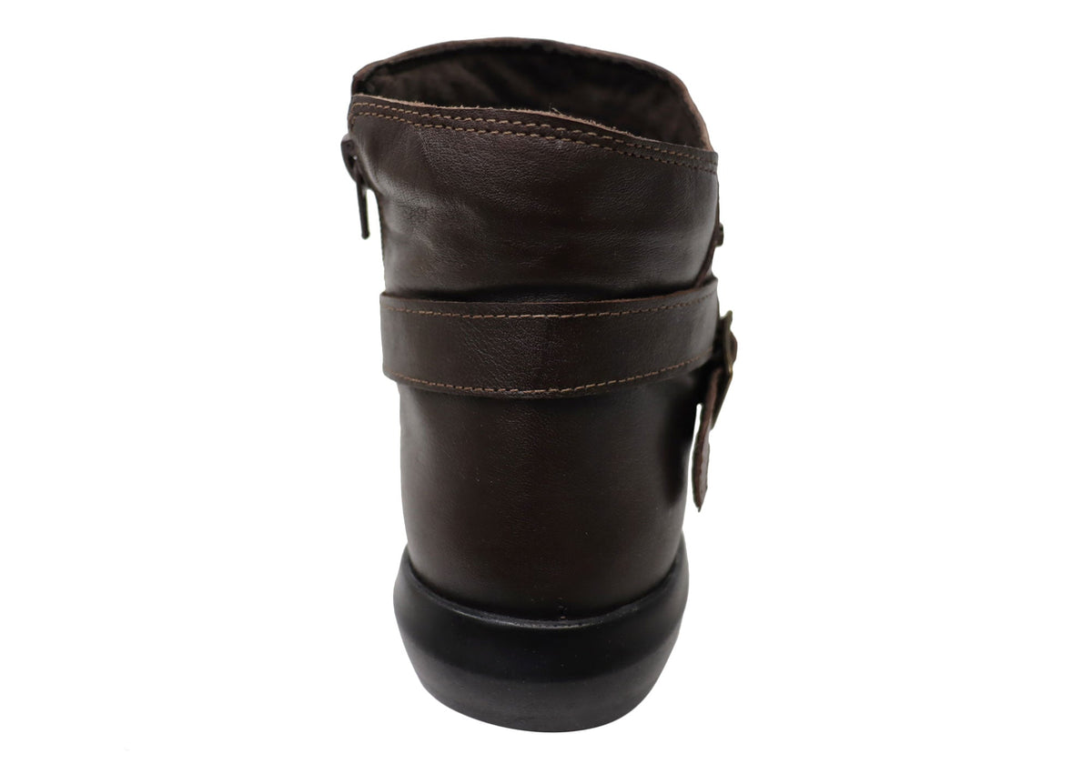Pindera Womens Comfortable Leather Ankle Boots Made In Brazil