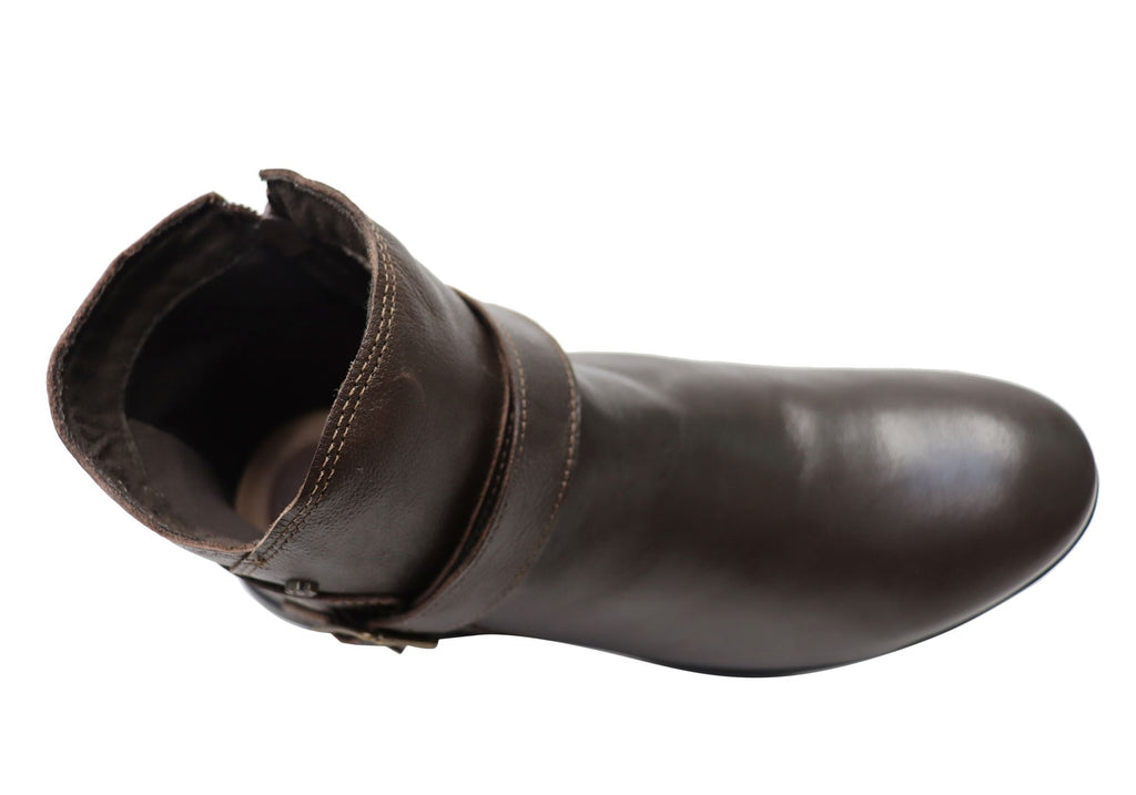 Pindera Womens Comfortable Leather Ankle Boots Made In Brazil