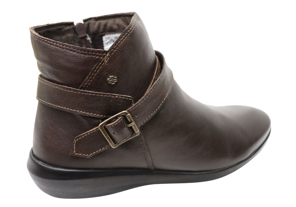 Pindera Womens Comfortable Leather Ankle Boots Made In Brazil