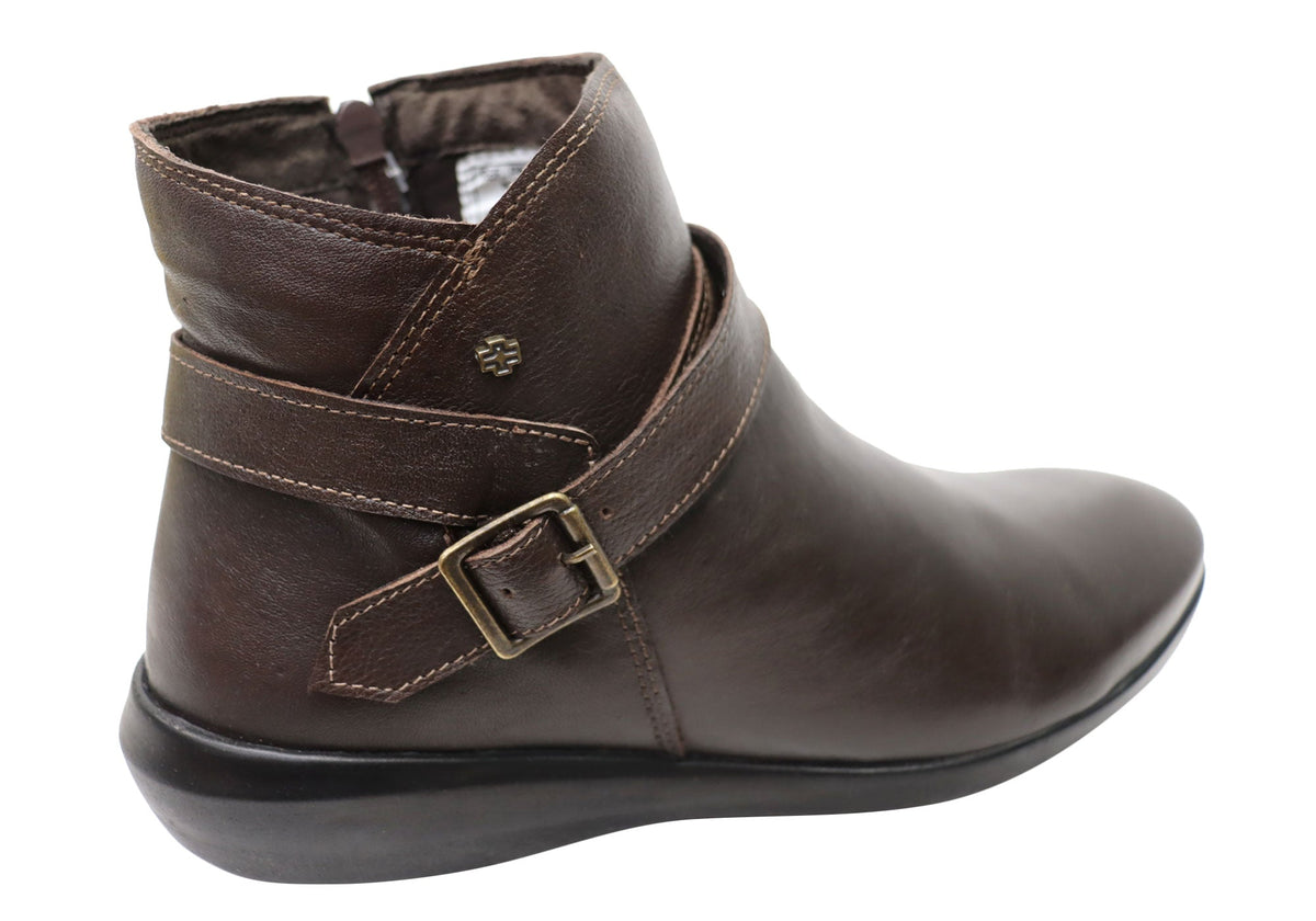 Pindera Womens Comfortable Leather Ankle Boots Made In Brazil