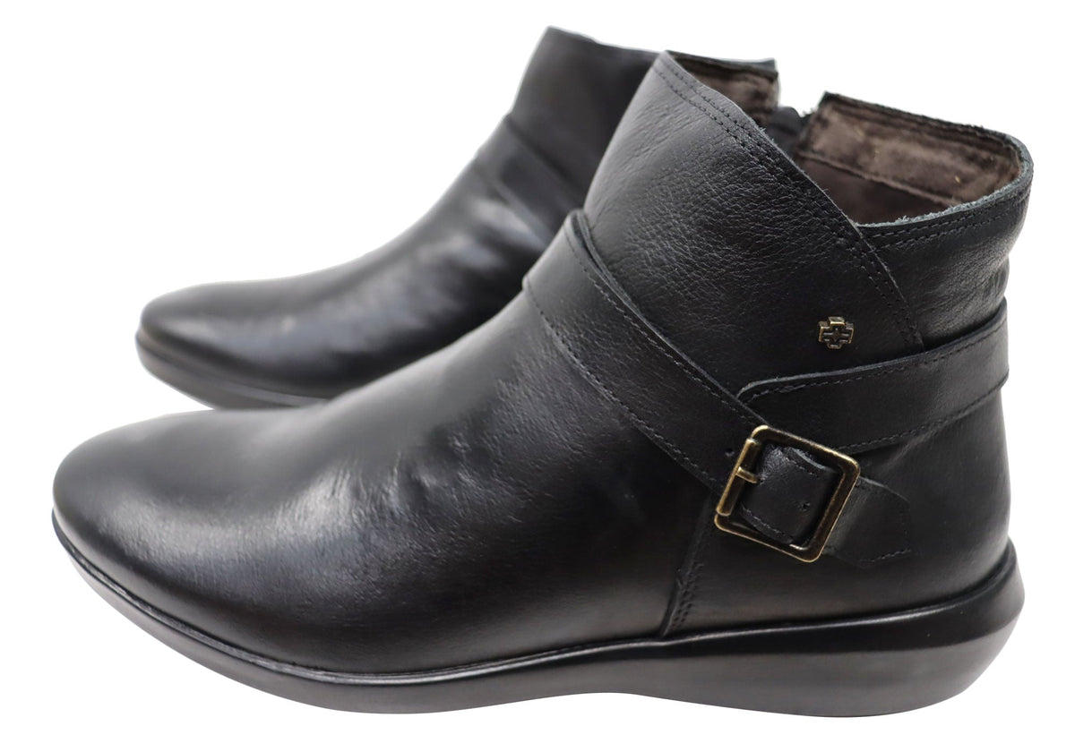 Pindera Womens Comfortable Leather Ankle Boots Made In Brazil
