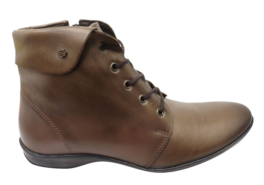 Marie Womens Comfortable Leather Ankle Boots Made In Brazil