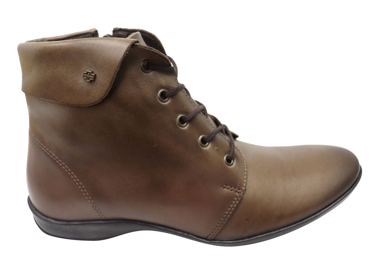 Marie Womens Comfortable Leather Ankle Boots Made In Brazil