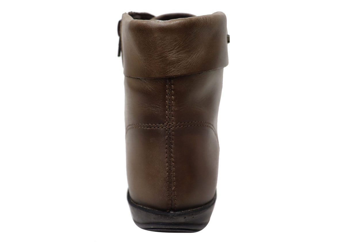 Marie Womens Comfortable Leather Ankle Boots Made In Brazil