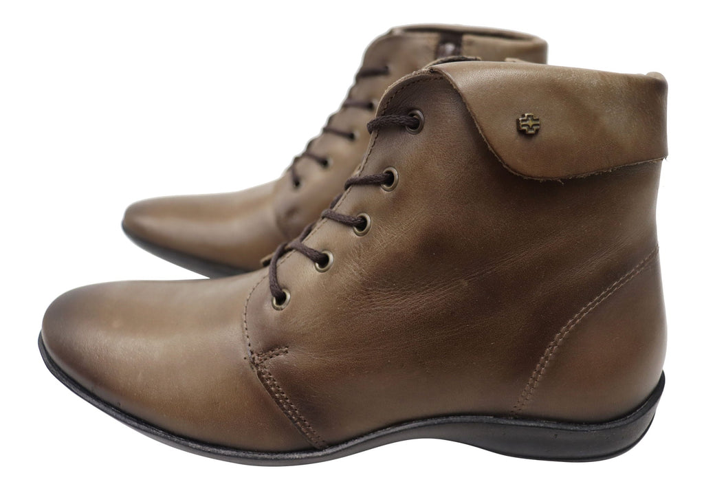 Marie Womens Comfortable Leather Ankle Boots Made In Brazil