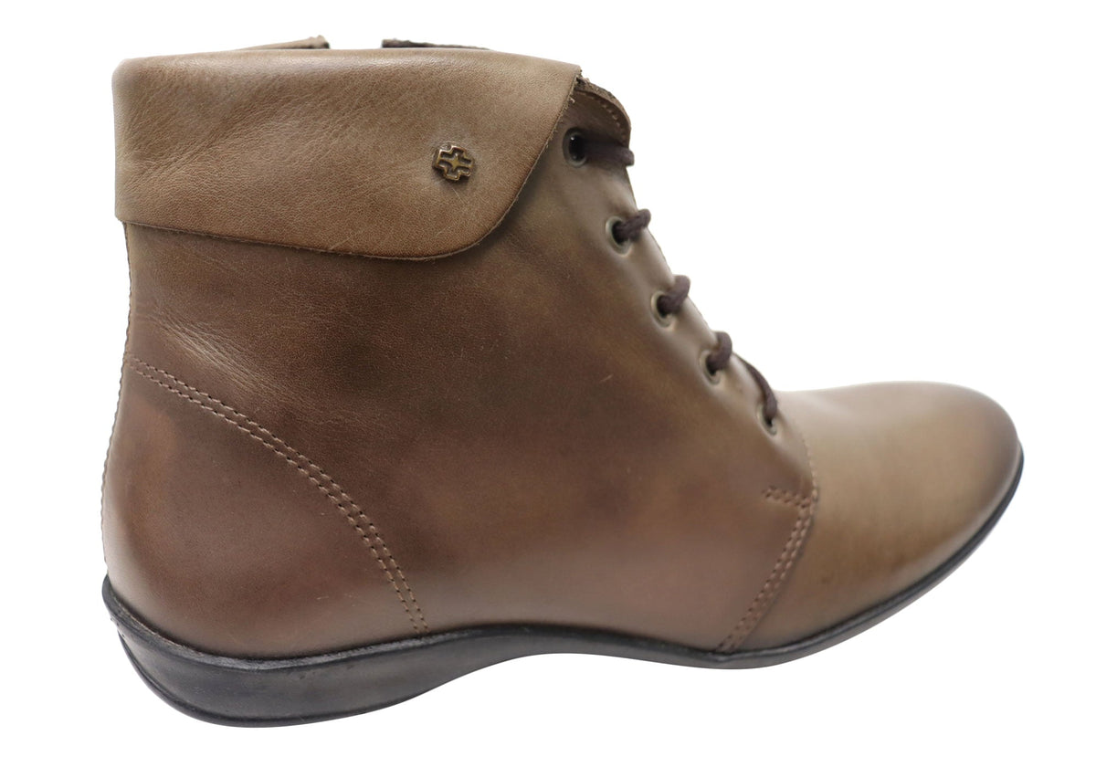 Marie Womens Comfortable Leather Ankle Boots Made In Brazil