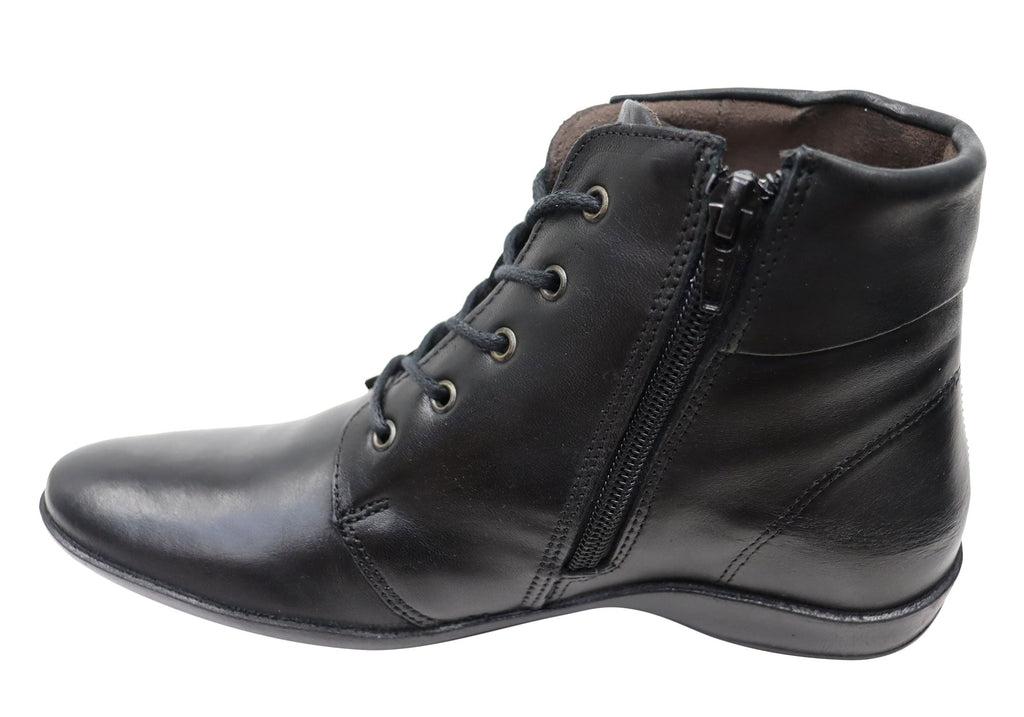 Marie Womens Comfortable Leather Ankle Boots Made In Brazil