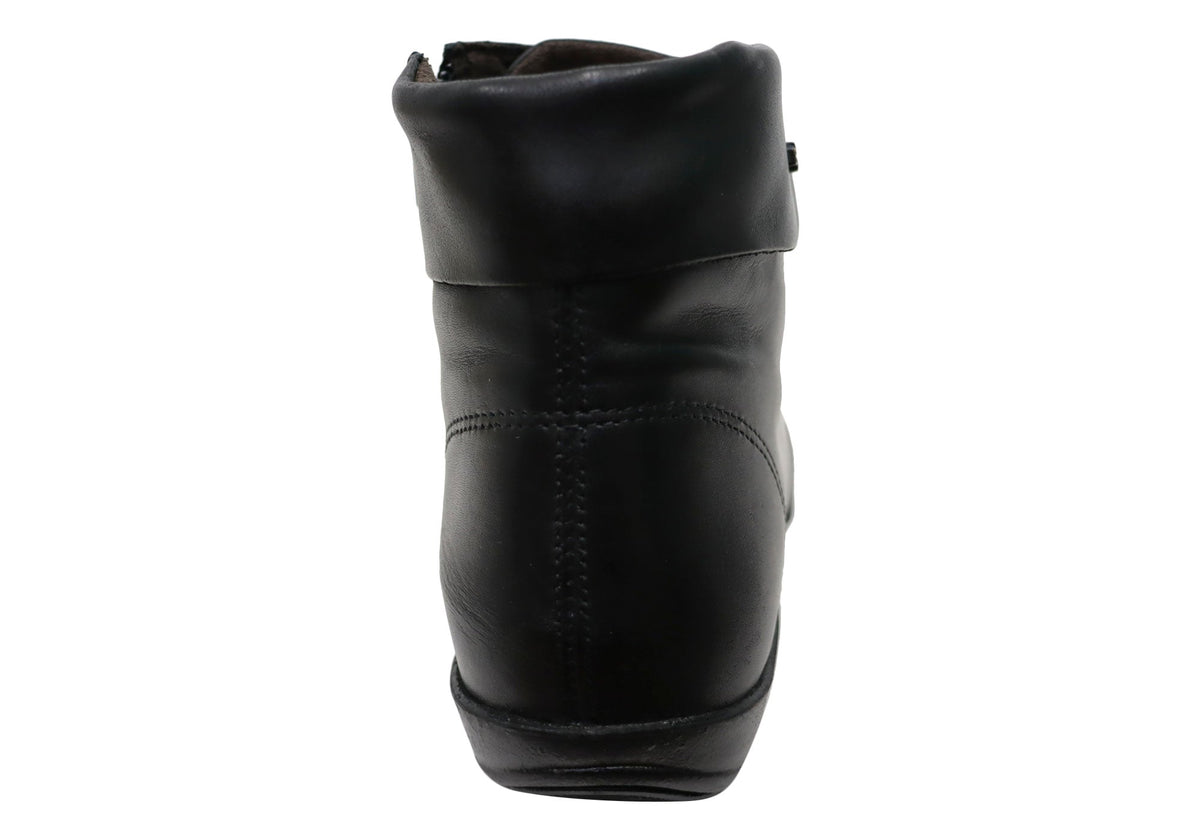 Marie Womens Comfortable Leather Ankle Boots Made In Brazil