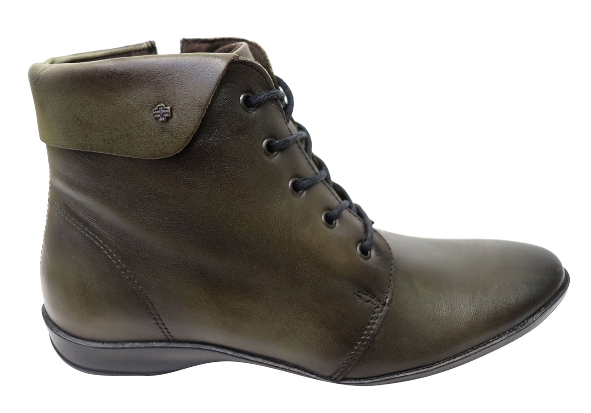 Marie Womens Comfortable Leather Ankle Boots Made In Brazil
