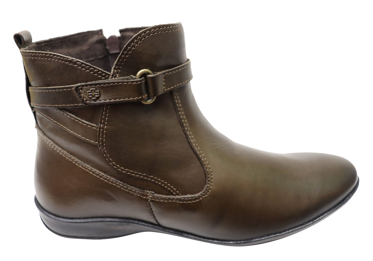 Lane Womens Comfortable Leather Ankle Boots Made In Brazil