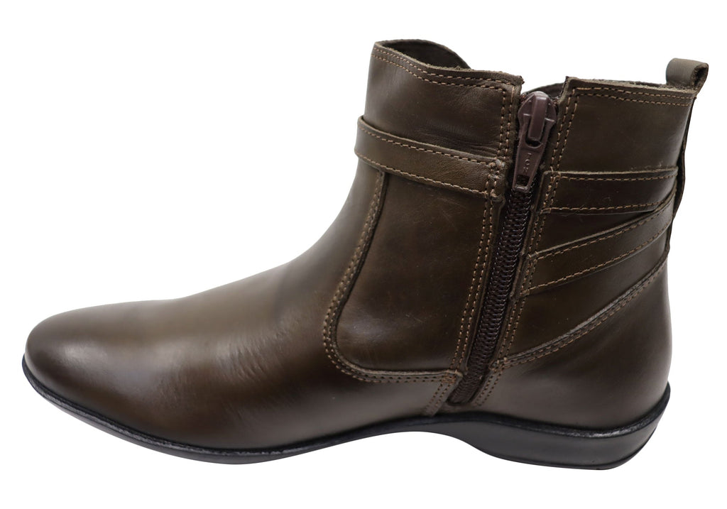 Lane Womens Comfortable Leather Ankle Boots Made In Brazil