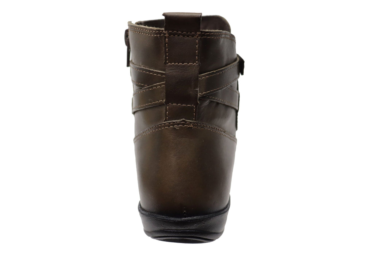 Lane Womens Comfortable Leather Ankle Boots Made In Brazil