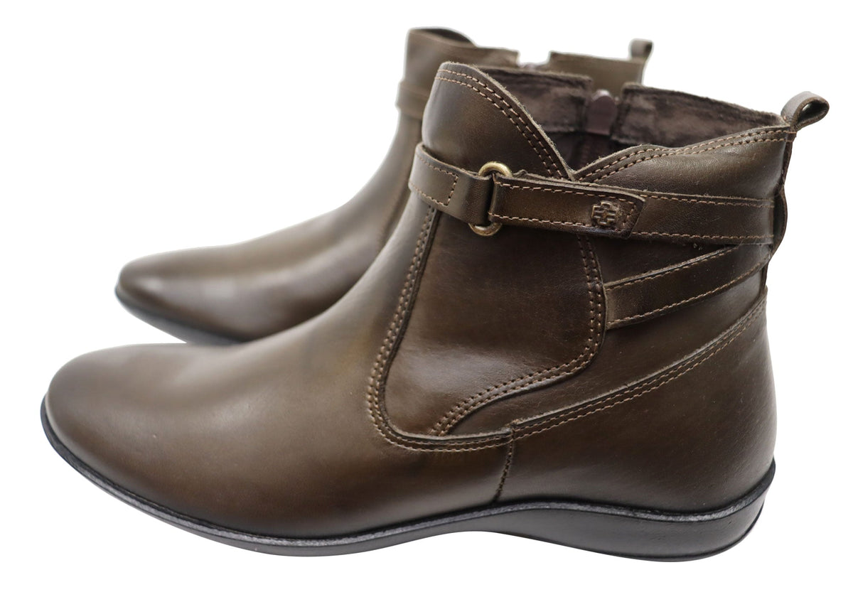 Lane Womens Comfortable Leather Ankle Boots Made In Brazil