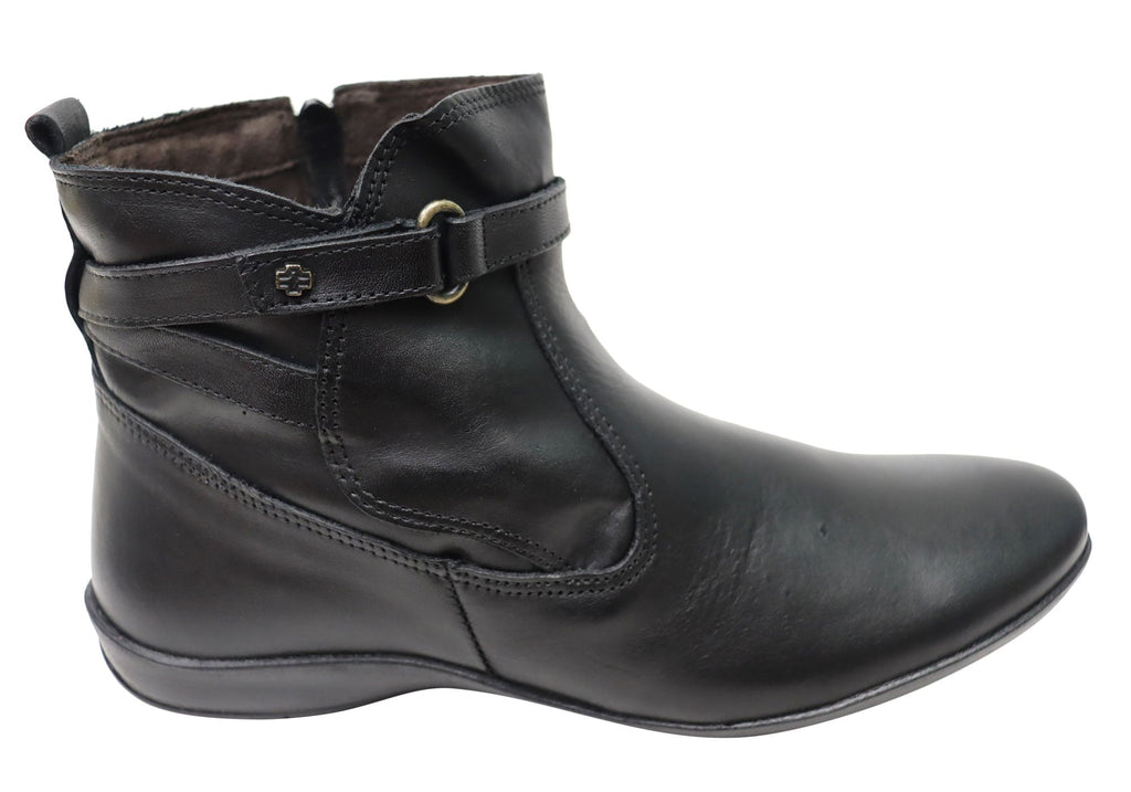 Lane Womens Comfortable Leather Ankle Boots Made In Brazil