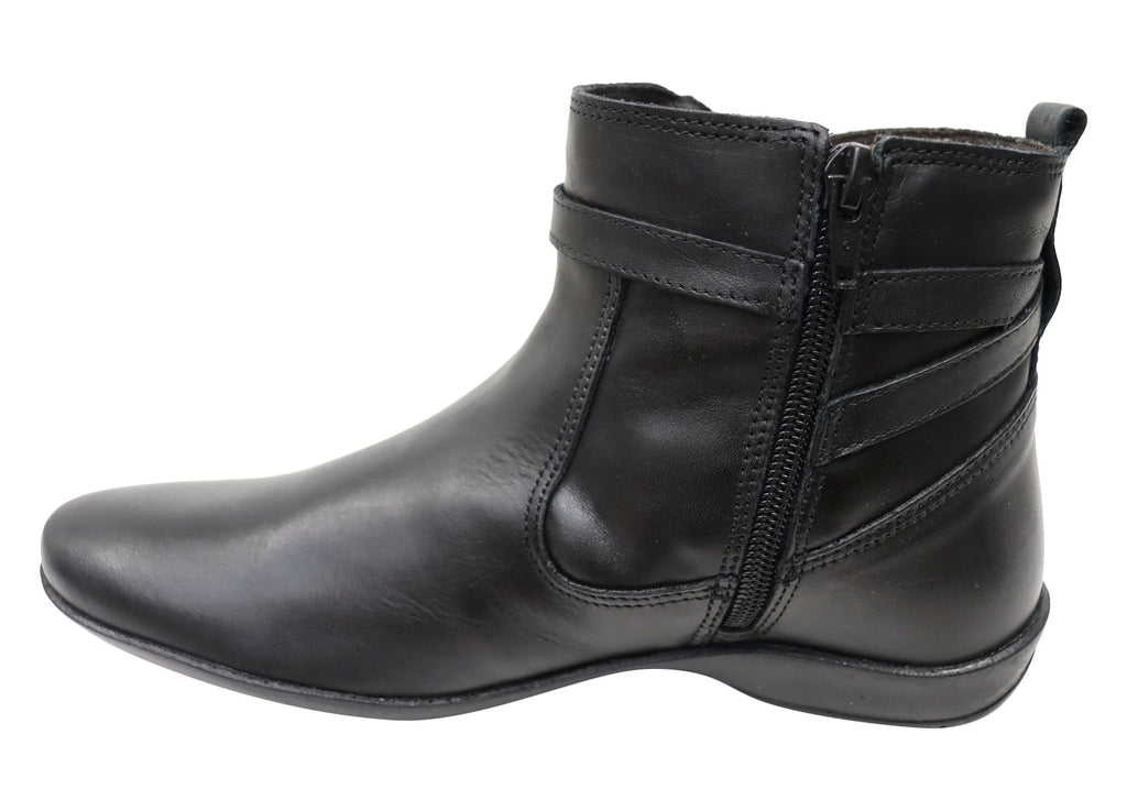 Lane Womens Comfortable Leather Ankle Boots Made In Brazil