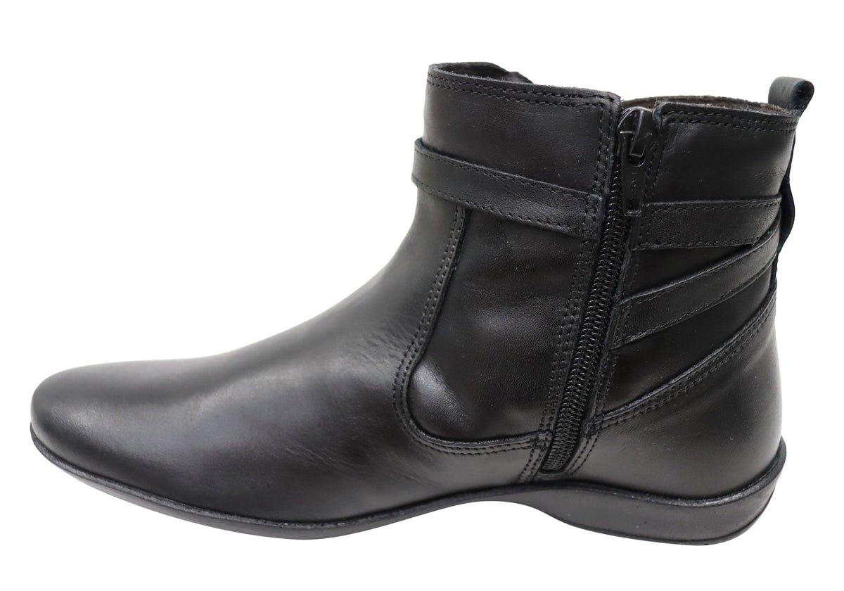 Lane Womens Comfortable Leather Ankle Boots Made In Brazil