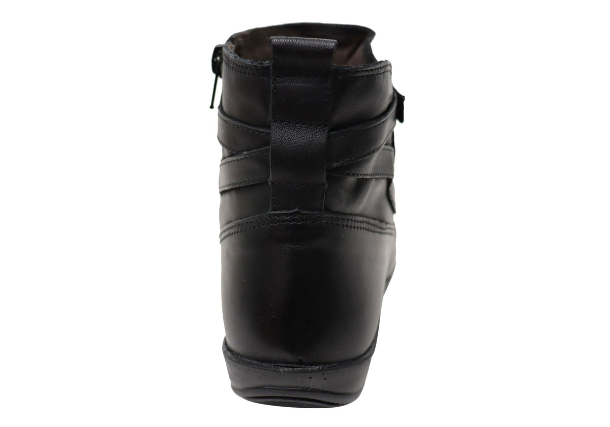 Lane Womens Comfortable Leather Ankle Boots Made In Brazil