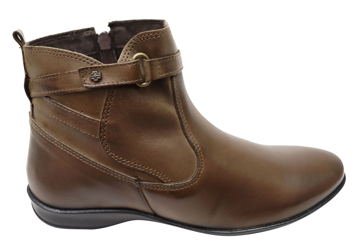 Lane Womens Comfortable Leather Ankle Boots Made In Brazil