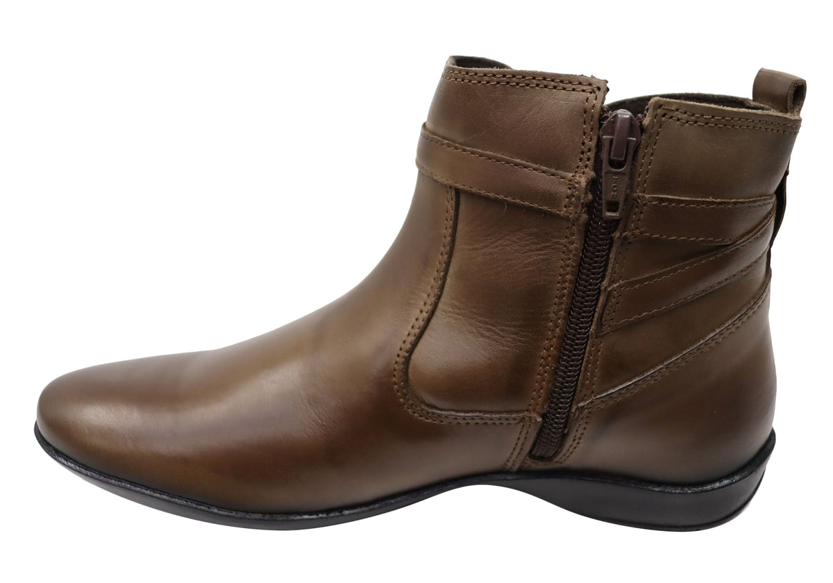 Lane Womens Comfortable Leather Ankle Boots Made In Brazil