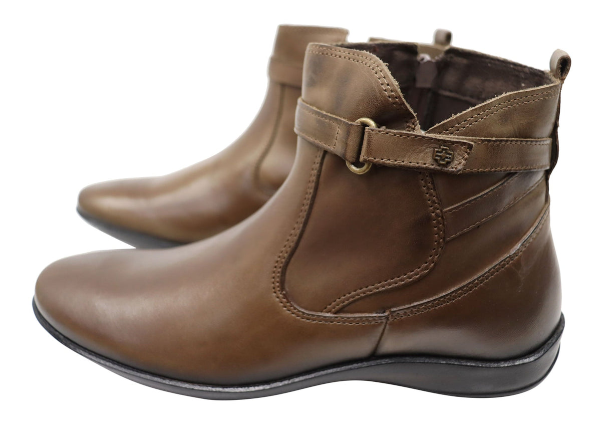 Lane Womens Comfortable Leather Ankle Boots Made In Brazil